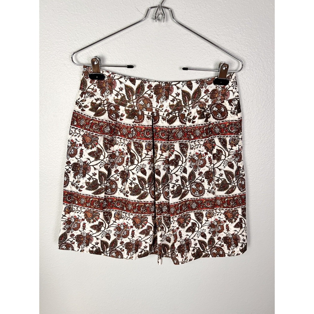 Banana Republic Pencil Skirt Womens 2P Paisley Beige White Career Work Casual